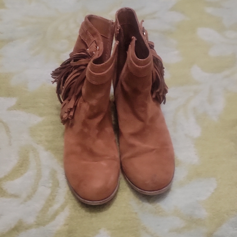 The Children's Place Brown Suede Fringe Ankle Boots